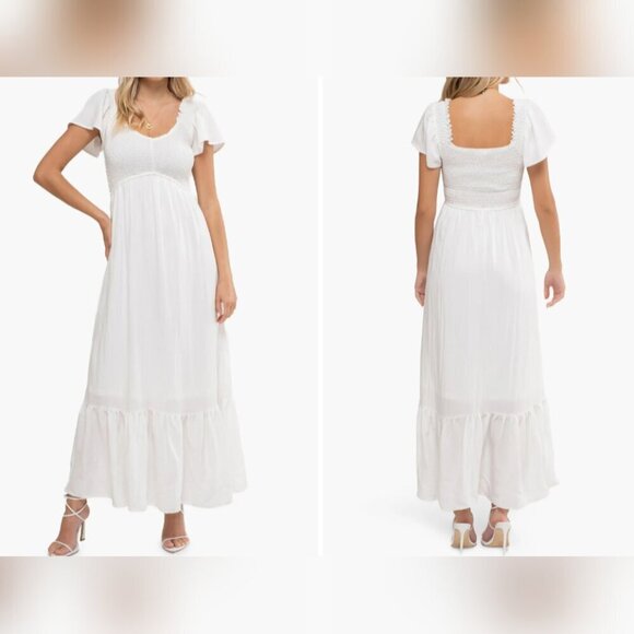 August Sky Dresses & Skirts - August Sky Short Sleeve Midi Dress – Effortlessly Feminine & Flowy